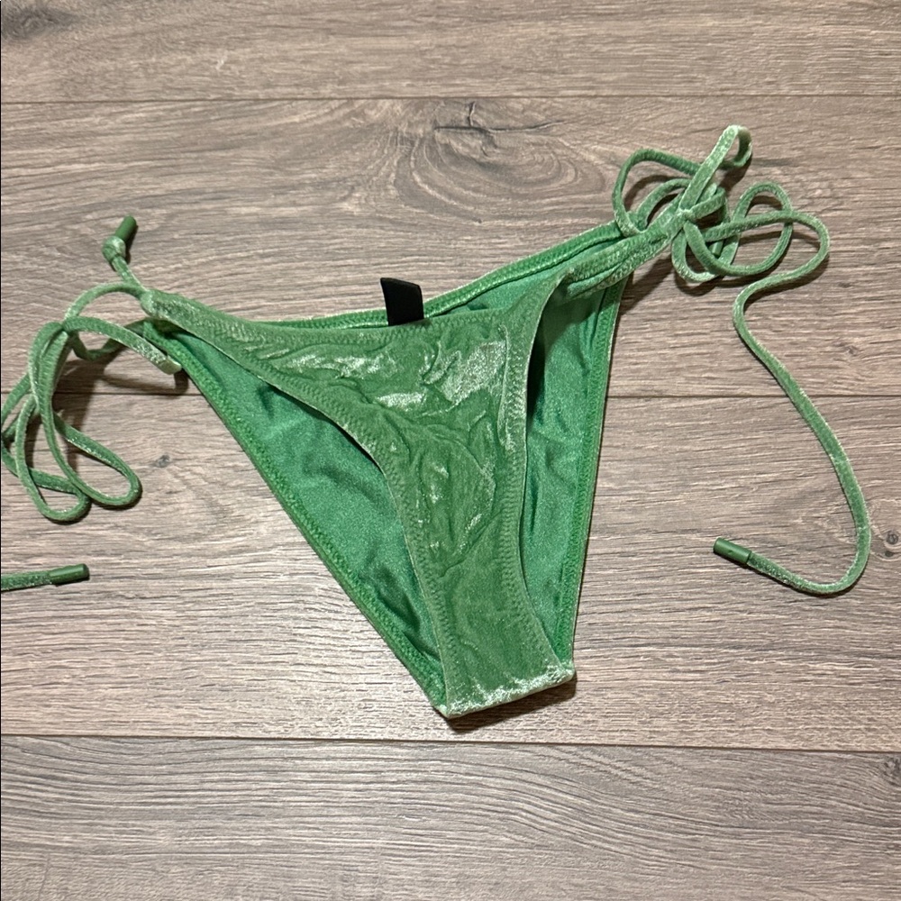 Triangl Green Velvet Tie-Side Bikini Bottom